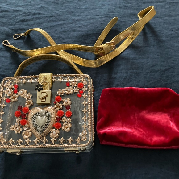 Embellished Clear Plexiglass Box Clutch Bag - Picture 3 of 4